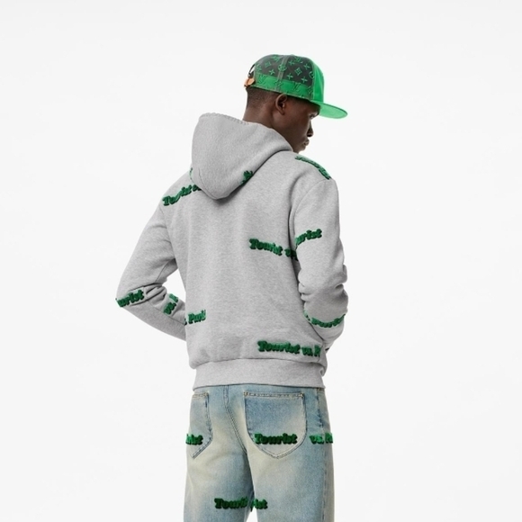 Louis Vuitton Other - Louis Vuitton Tourist Vs, Purist Tuffetage Large Gray Hoodie with Green Text